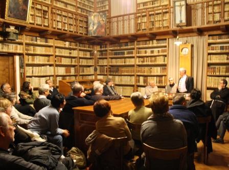 L’incontro con il custode del Santo Sepolcro alla Biblioteca del Convento dei frati Francescani a Trento