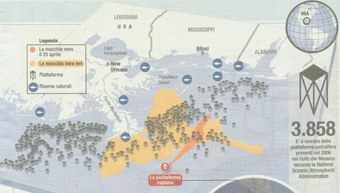 le piattaforme nel Golfo del messico