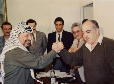 Yasser Arafat, Abu Mazen, Abu Jiad, Ali Rashid in un a foto di trent'anni fa