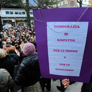 un’immagine del sit in di sabato pomeriggio