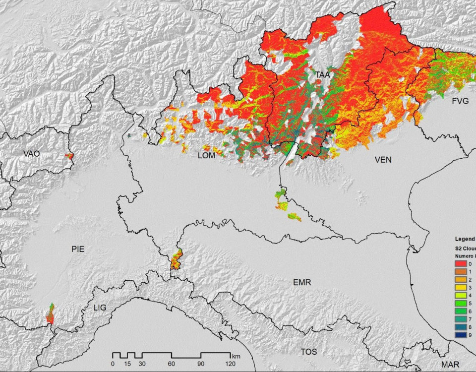 L'area geografica colpita dalla tempesta Vaia