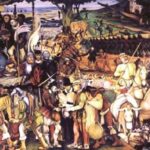 La conquista del Messico, murales