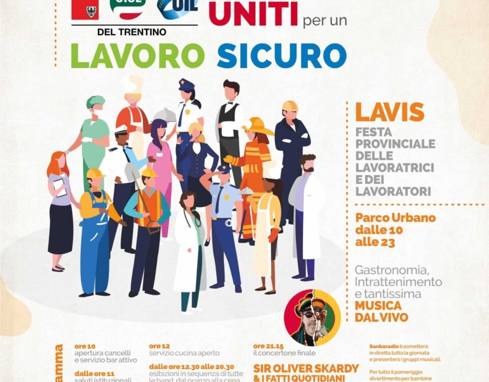 Il manifesto del primo maggio 2025 in Trentino