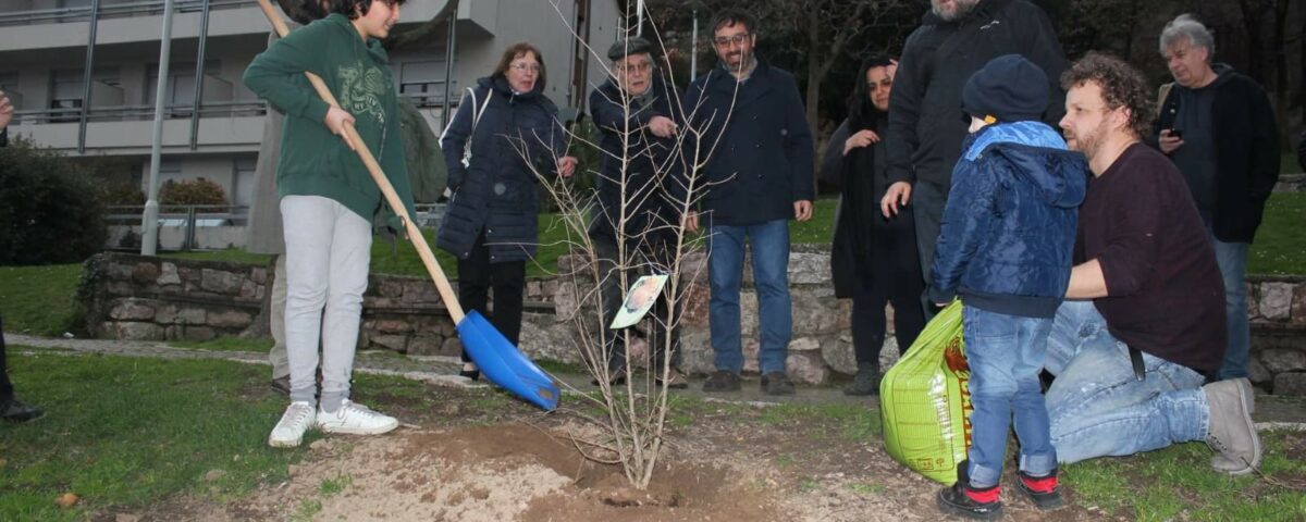 Un'immagine del Parco delle Predare. Che i signori degli affari volevano trasformare in un luogo privato. Qui la posa di un albero di melograno nel giorno del Nowruz, la festa di primavera nel vicino oriente.